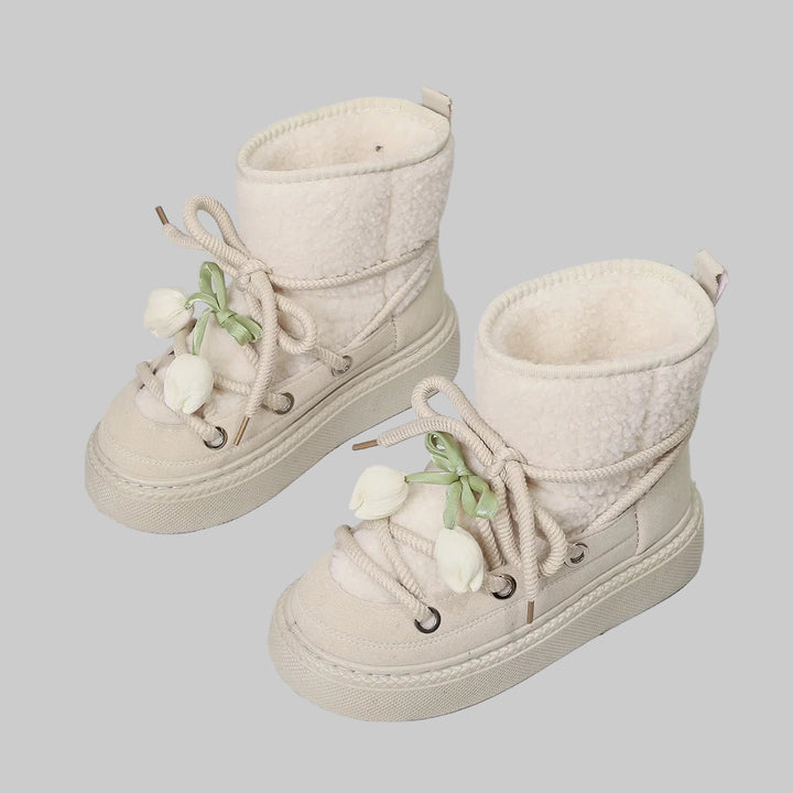 Quilted Cotton Ankle Winter Boots
