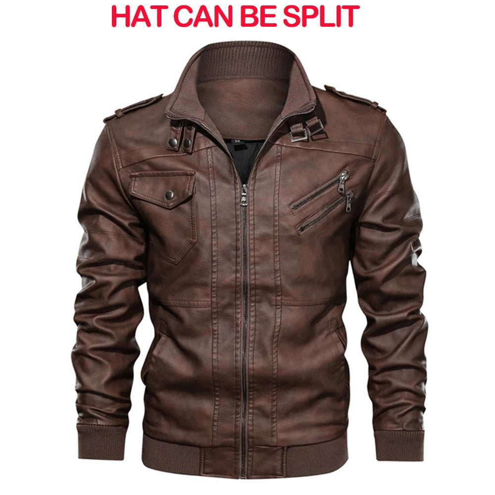Slim Casual PU Leather Motorcycle Jacket