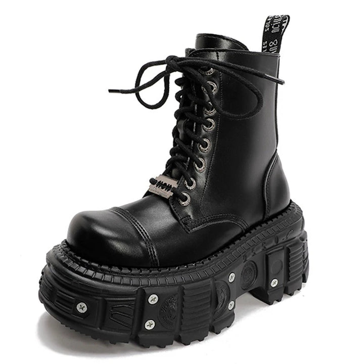 Retro Leather Punk Platform Boots