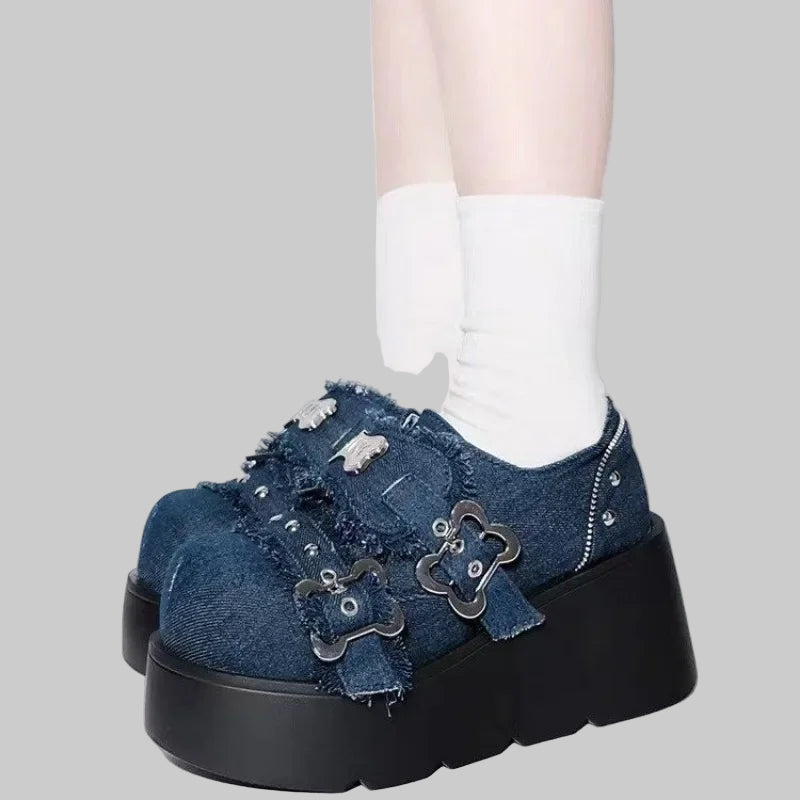 Punk Metal Chain Platform Boots