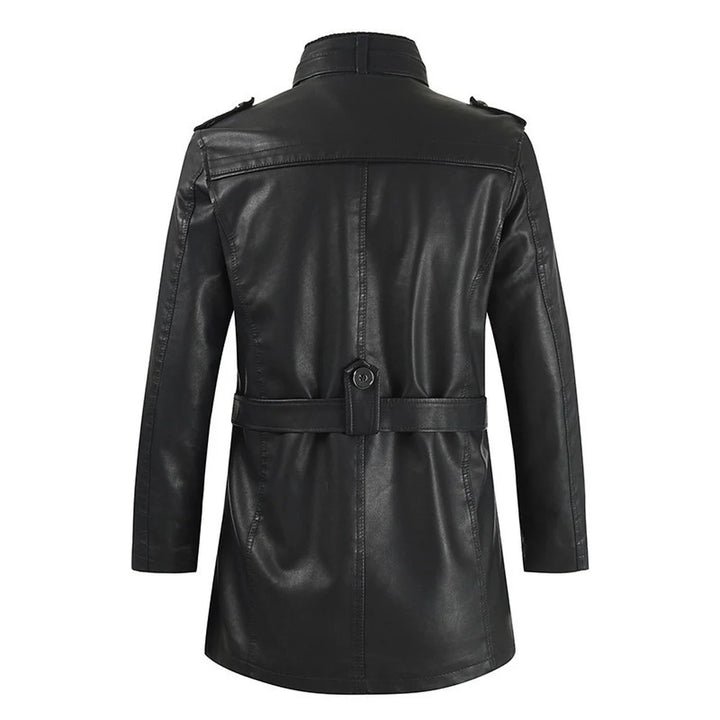 Thick Fleece-lined Leather Winter Coat
