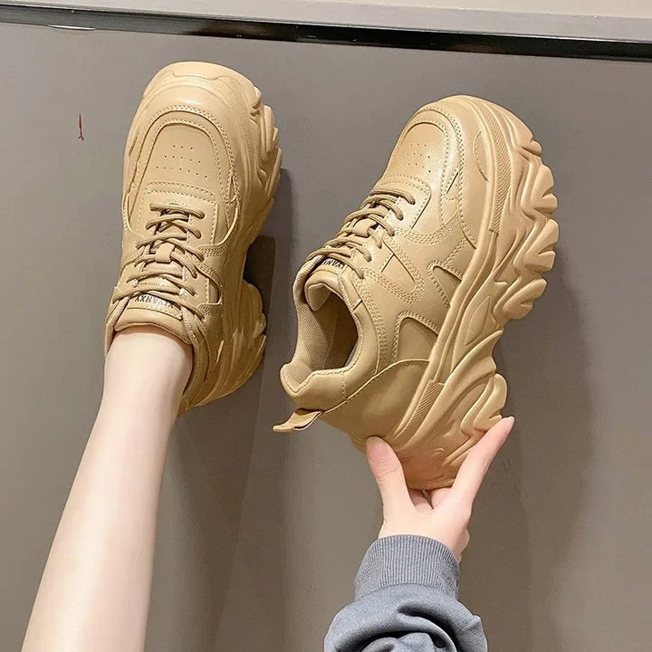 8CM Hidden Wedge Heels Platform Chunky Sneakers