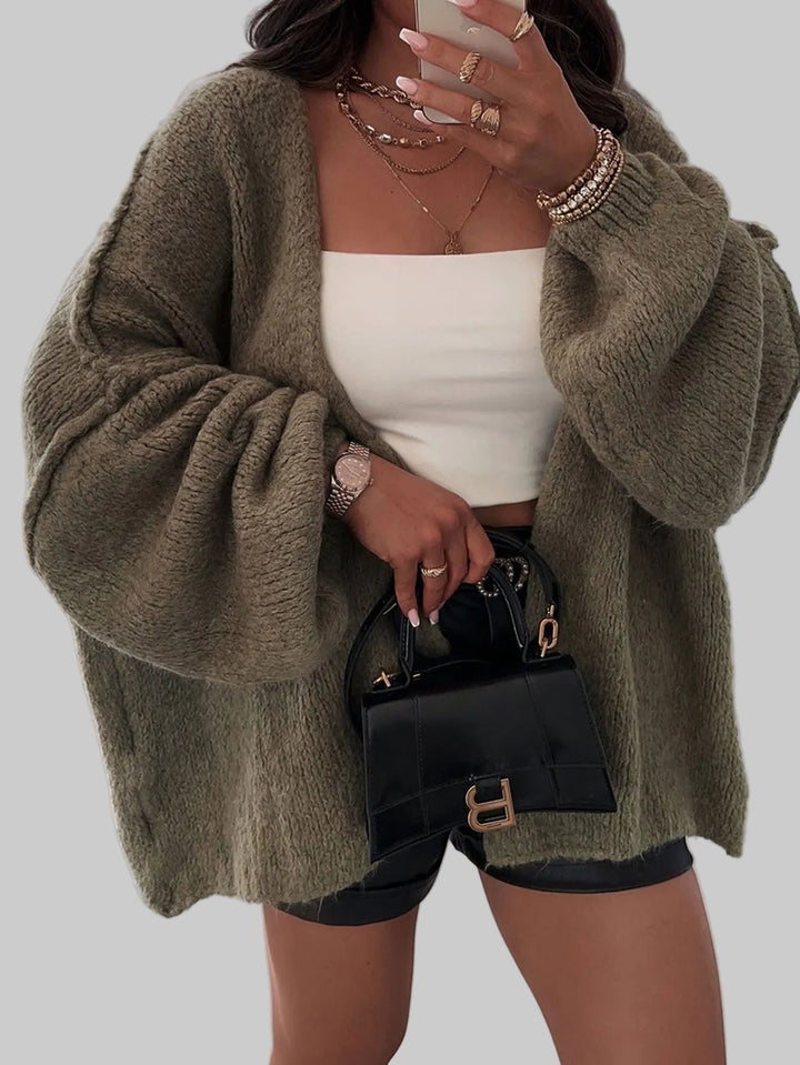 Relaxed Fit Open Front Cardigan