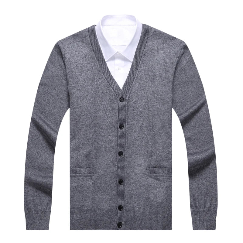 V-Neck Slim Fit British Style Cardigan Sweater