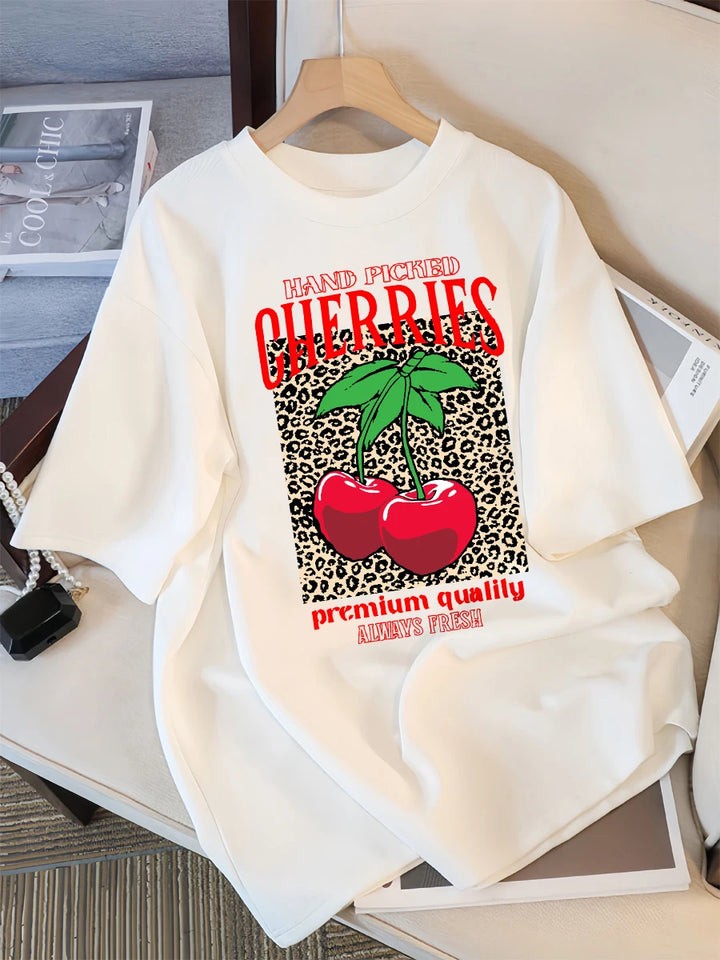 Freshly Handpicked Cherry Print T-Shirt