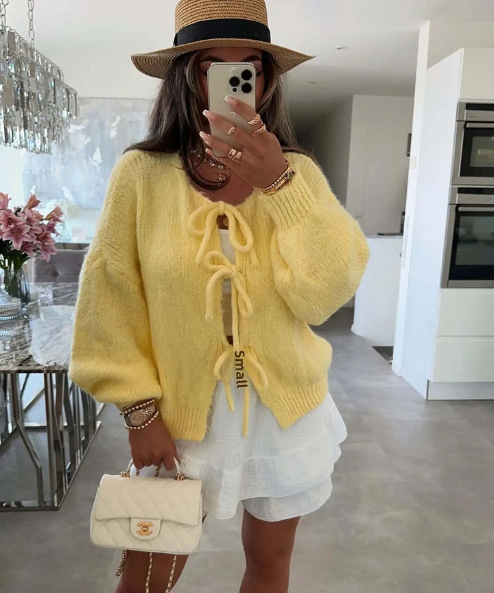 Chic Solid Color Knitted Cardigan Sweater