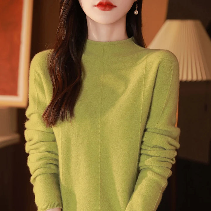 Solid Color Mock Neck Pullover Sweater