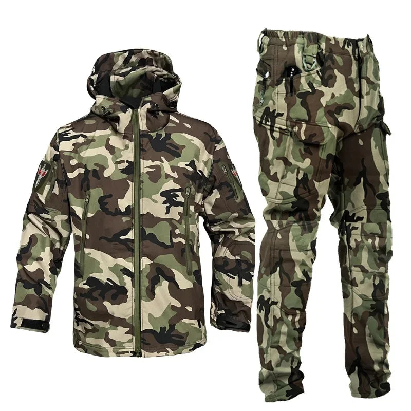 Camouflage Shark Skin Fleece Lined Soft Shell Set