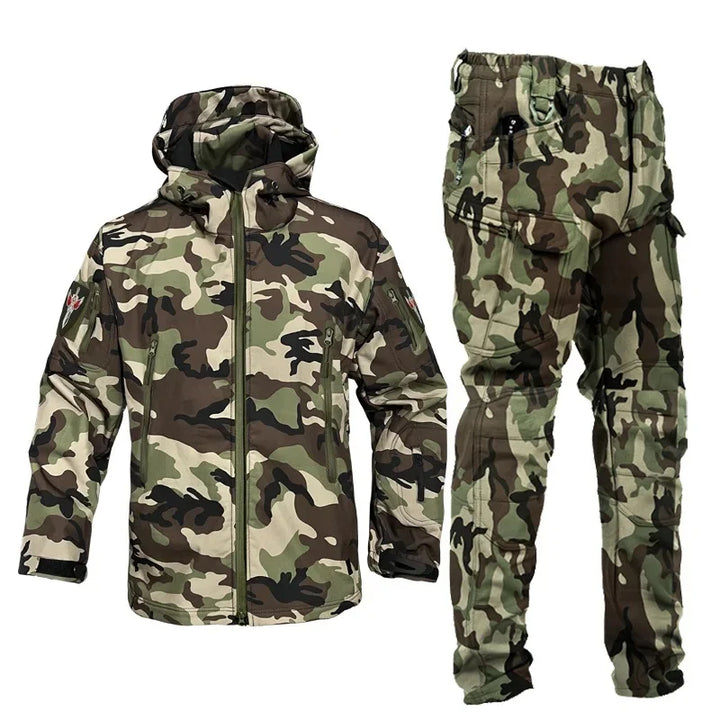 Camouflage Shark Skin Fleece Lined Soft Shell Set
