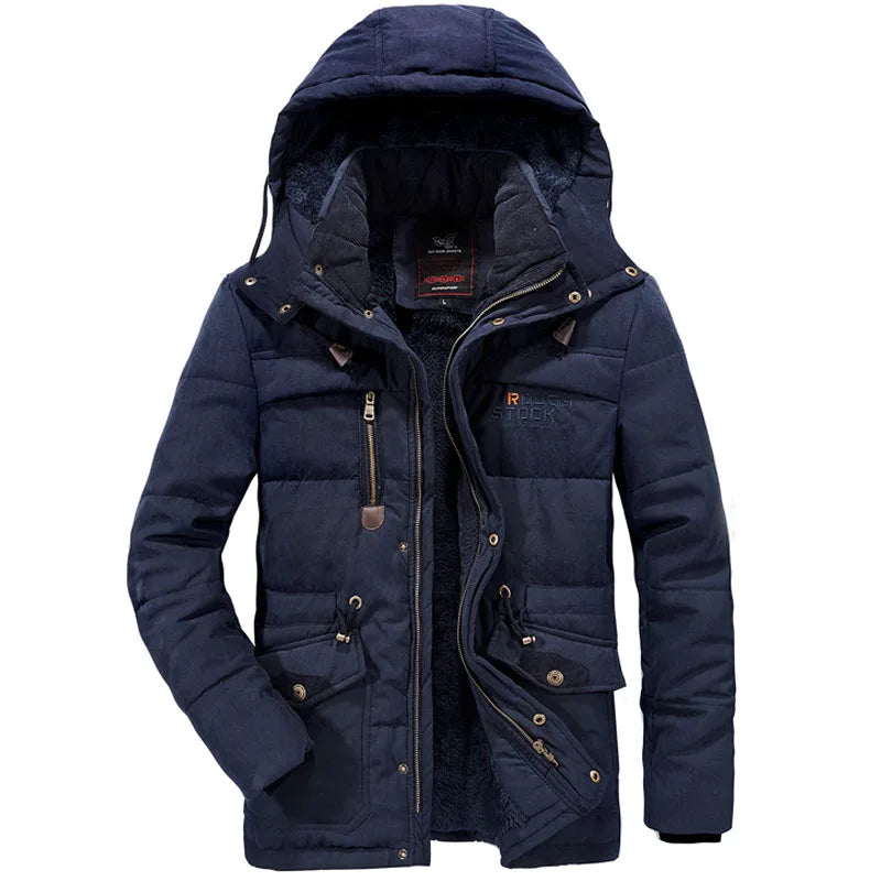 Thick Hooded Fleece Lined Military Winter Jacket