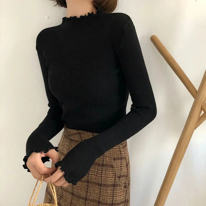 Knitted Ribbed Pullover Sweater