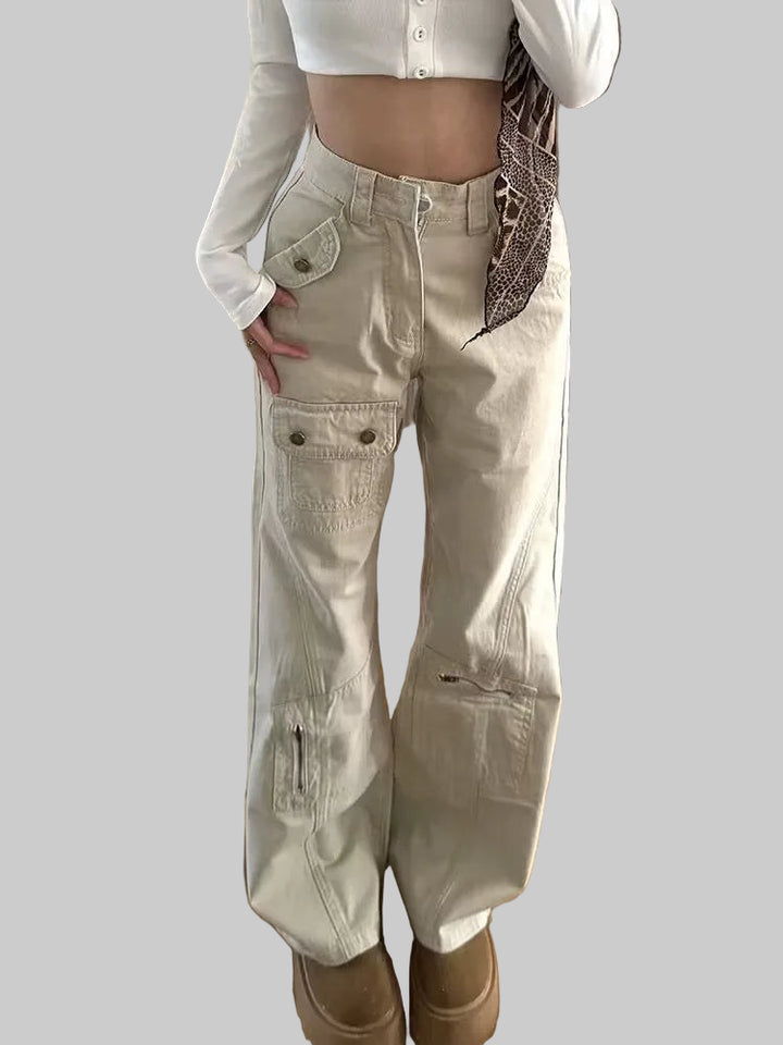 American High-Waisted Wide-Leg Cargo Pants