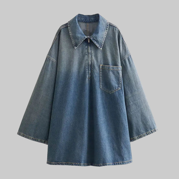 Chic Casual Loose Solid Denim Dress