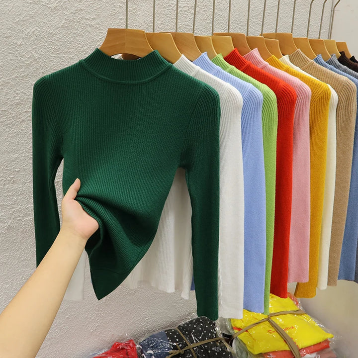 Classic Mock-Neck Pullover Sweater