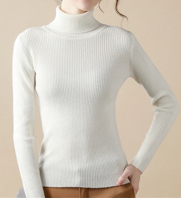 Cozy Cashmere Knit Turtleneck Sweater
