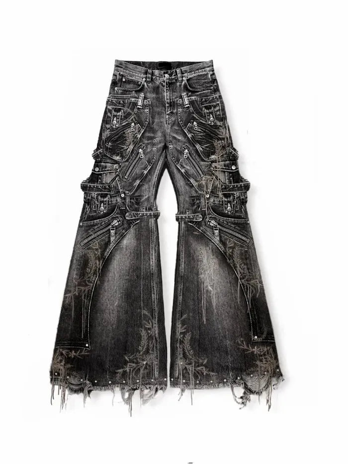 Unisex Gothic Cargo Baggy Jeans