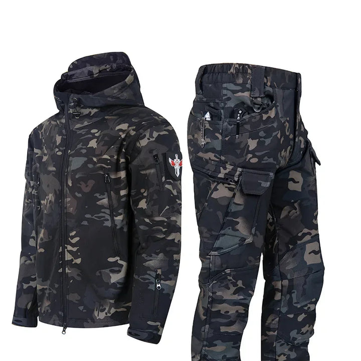 Camouflage Shark Skin Fleece Lined Soft Shell Set
