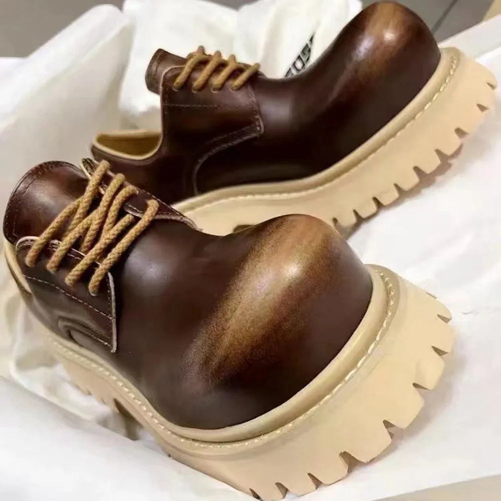 Authentic Leather Chunky Platform Footwear