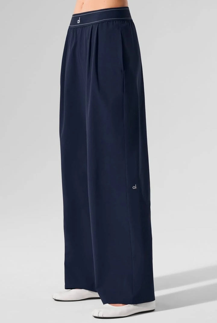 Wide Leg Baggy Sweatpants with Solid Elastic Waist
