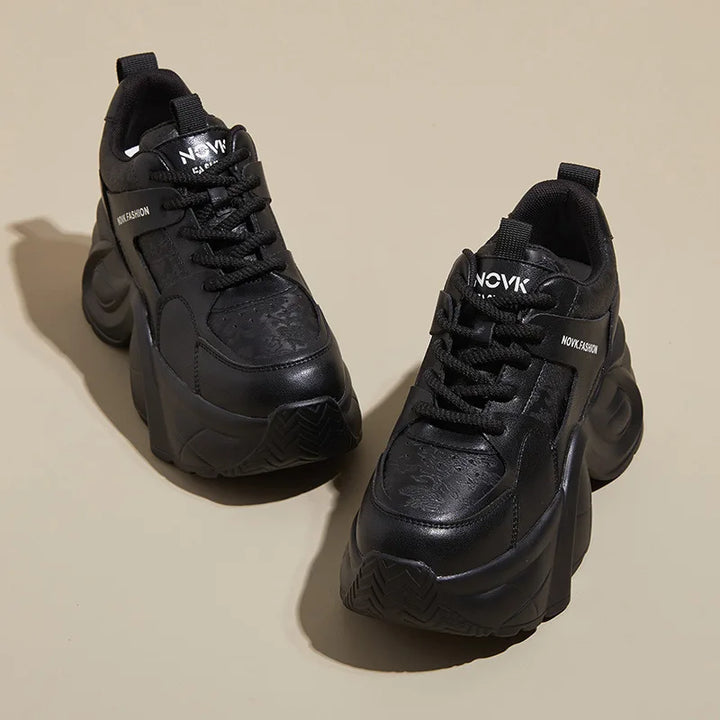 Genuine Leather Chunky Sneakers