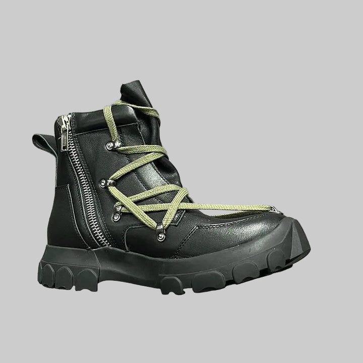 Unisex Luxury Leather High Top Platform Sneakers
