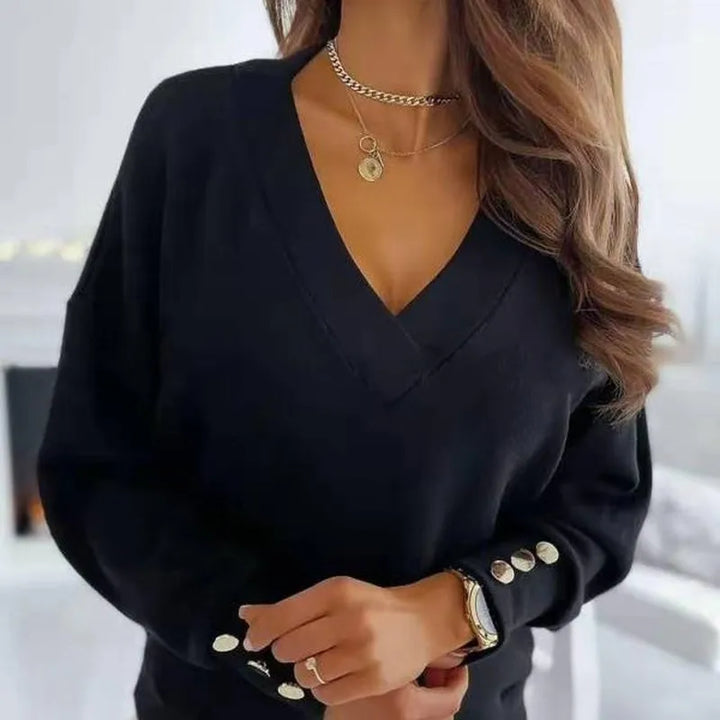 Long Sleeve V-Neck Knitted Sweater
