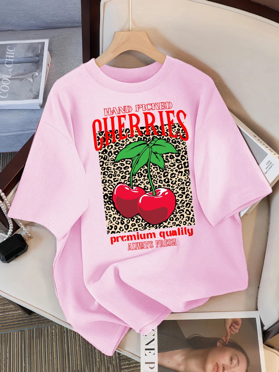 Freshly Handpicked Cherry Print T-Shirt