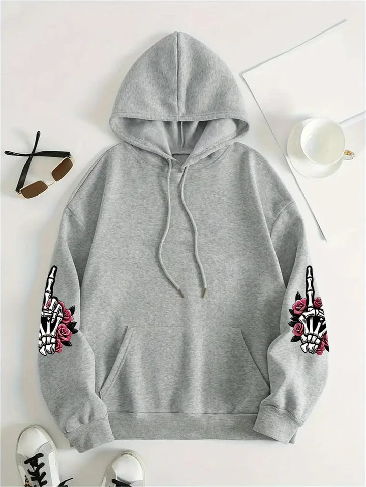 Harajuku Skull Design Print Hoodies