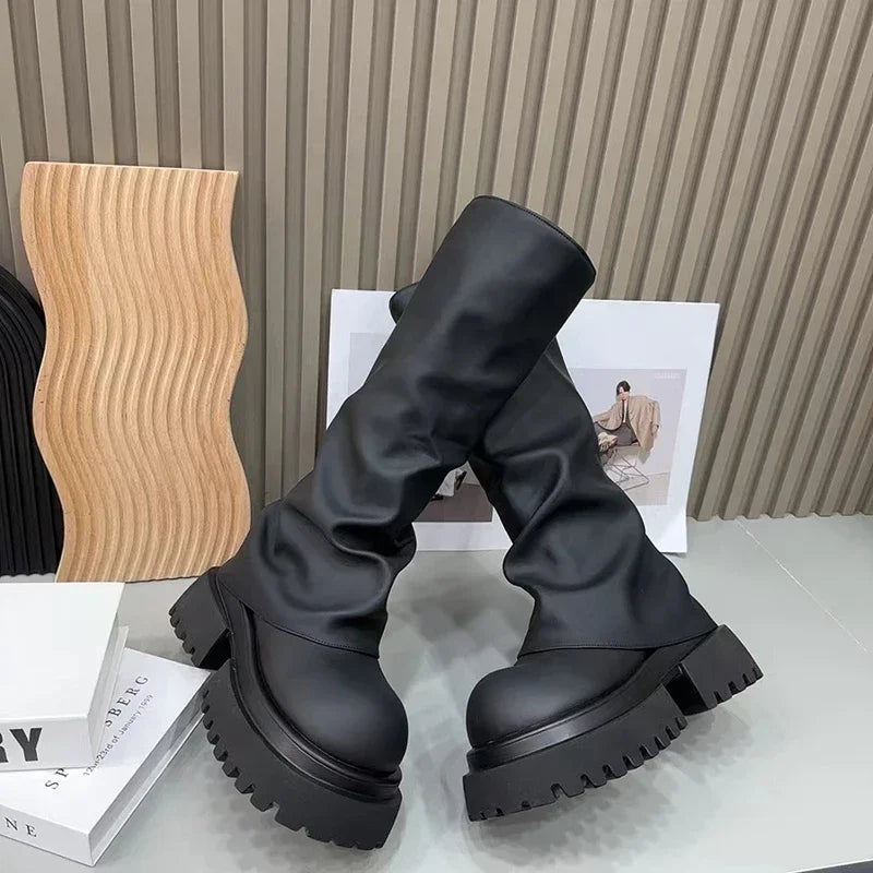 Punk-Inspired Knee-High Boots