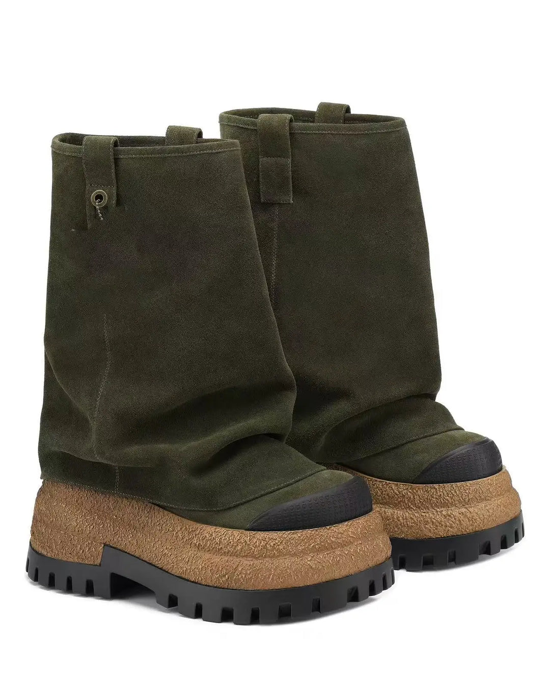 Vintage-Inspired Chunky Sole Combat Boots