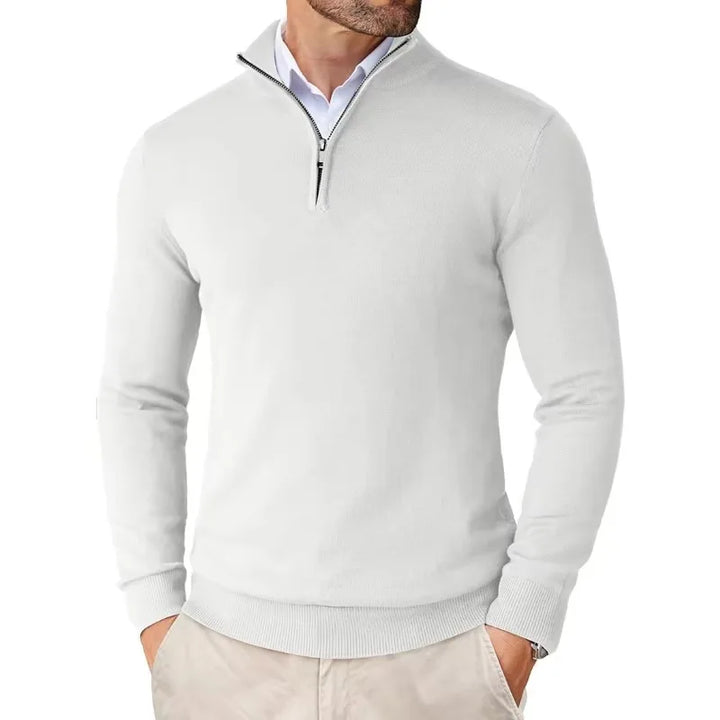 Lightweight Slim Fit Quarter Zip Mock Neck Pullover Sweater