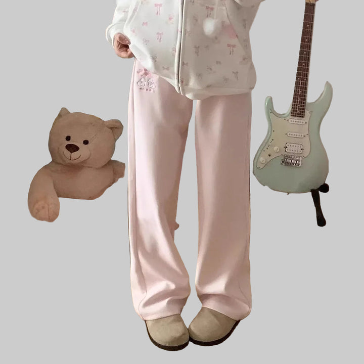 Cartoon Casual Loose-Fit Wide-Leg Sweatpants