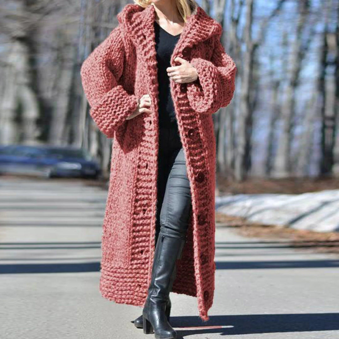 Oversized Solid Color Thick-Knitted Sweater