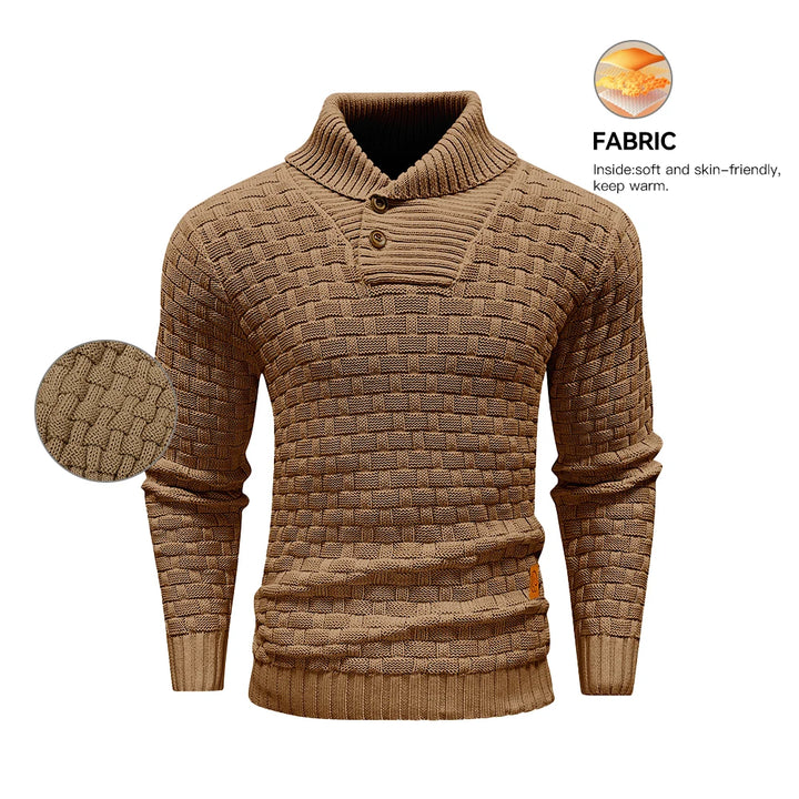 Relaxed Fit Ribbed Edge Crew Neck Knit Sweater