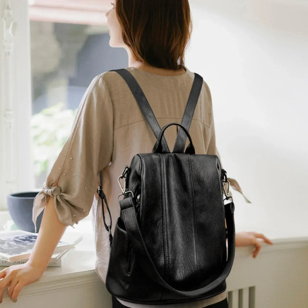 Anti-Theft Vintage Leather Fashion Backpack