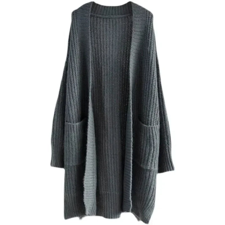 Elegant Long Knitted V-Neck Cardigan