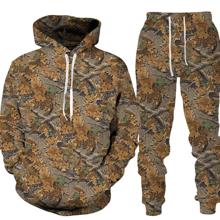 3D Camouflage Hoodie Pants Set