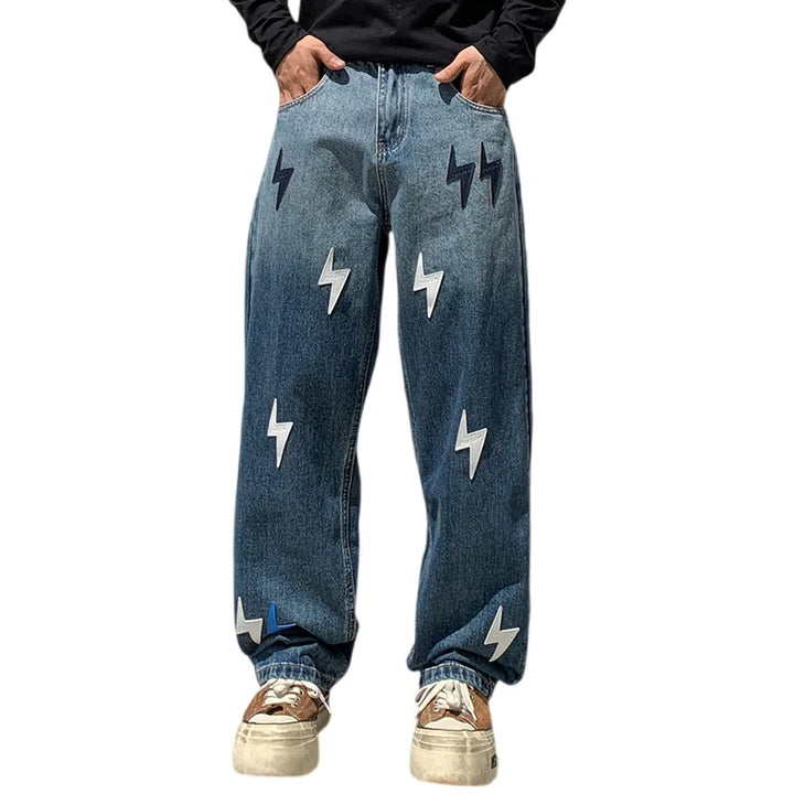 Lightning Gradient Wide-Leg Jeans