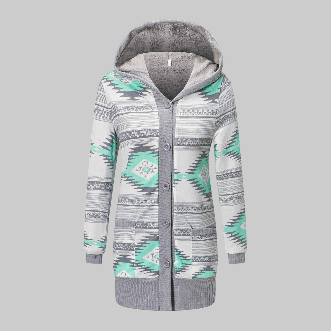Striped Long Sleeve Hooded Cardigan