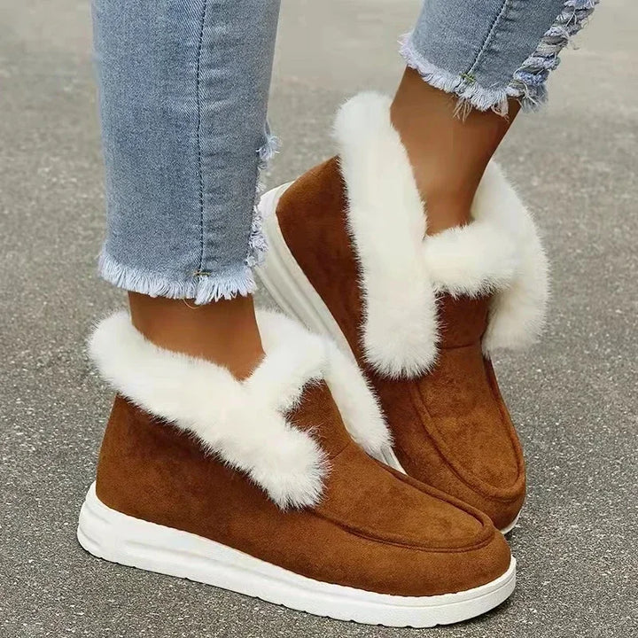 Plush Fur Slip-On Ankle Winter Footwear