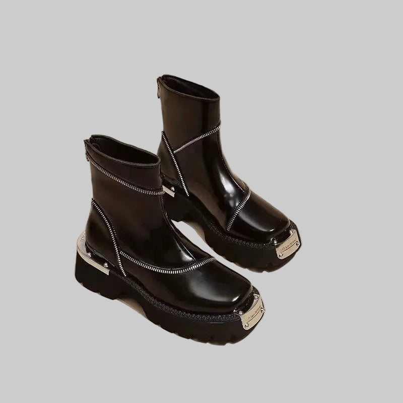 Premium Gothic Non-Slip Thick-Soled Round Toe Platform Boots