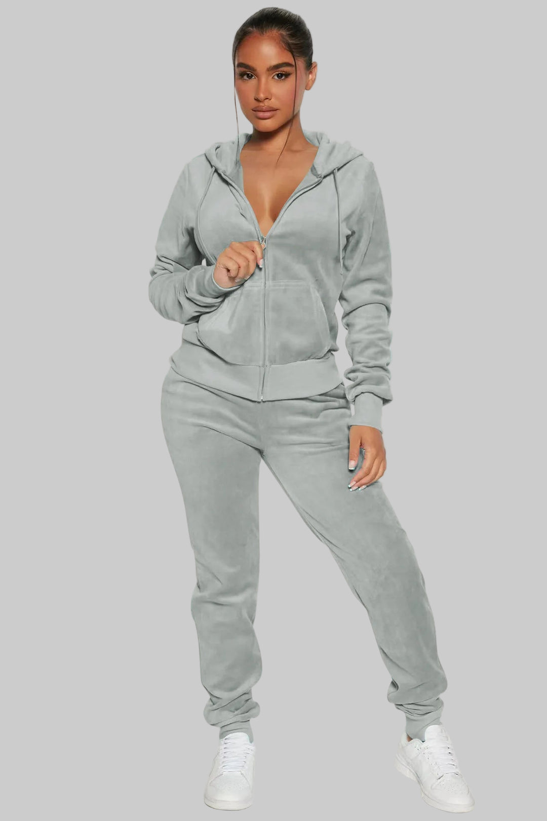 Hooded Velvet Jogger Set