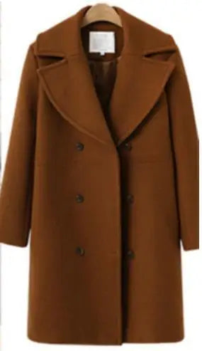 Elegant Thin Wool Blend Long Coat