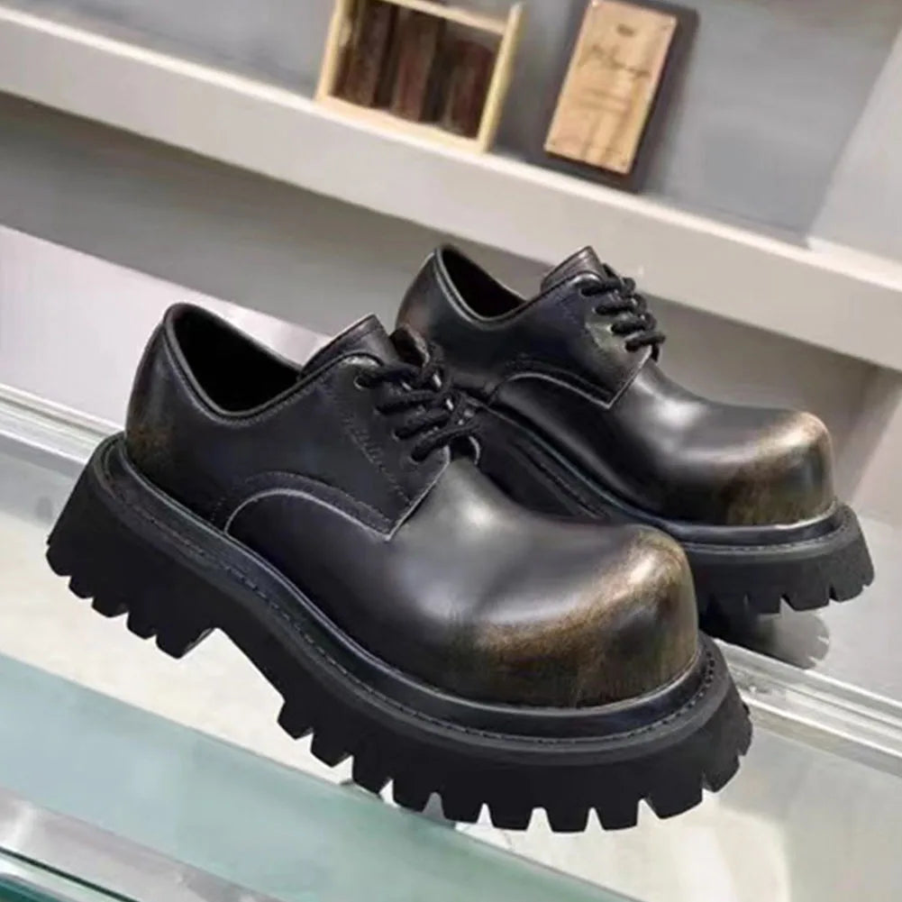 Authentic Leather Chunky Platform Footwear