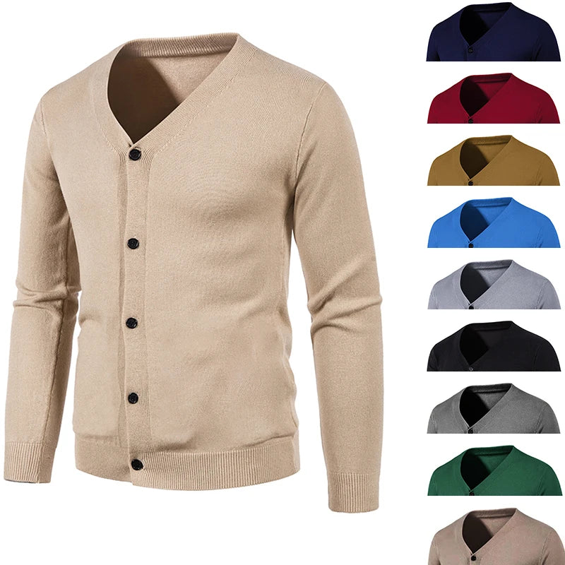 Lightweight V-Neck Knitted Slim Fit Sweater