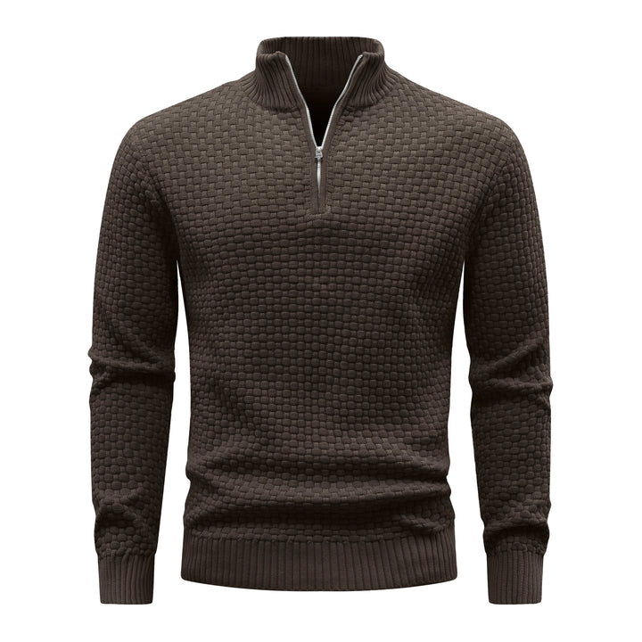 Winter Soft Waffle Knit Warm Zip-Up Sweater