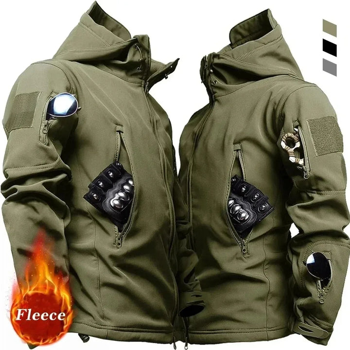 Tactical Soft-Shell Hooded Waterproof Military Jacket