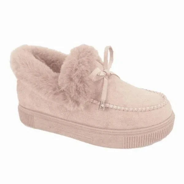 Warm Solid Color Furry Cotton Winter Footwear
