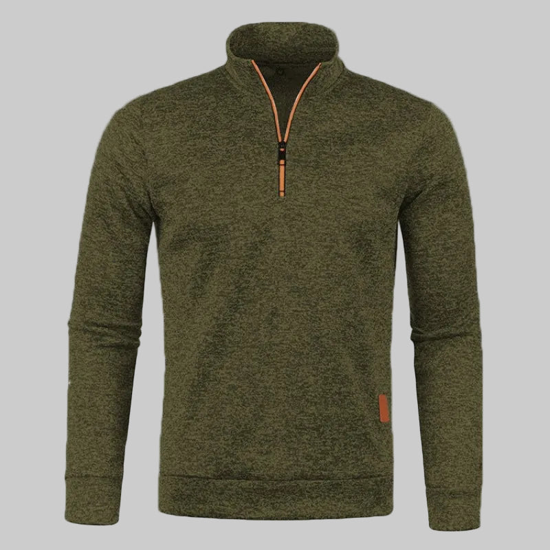 Half-Zipper Long Sleeve Turtleneck Pullover