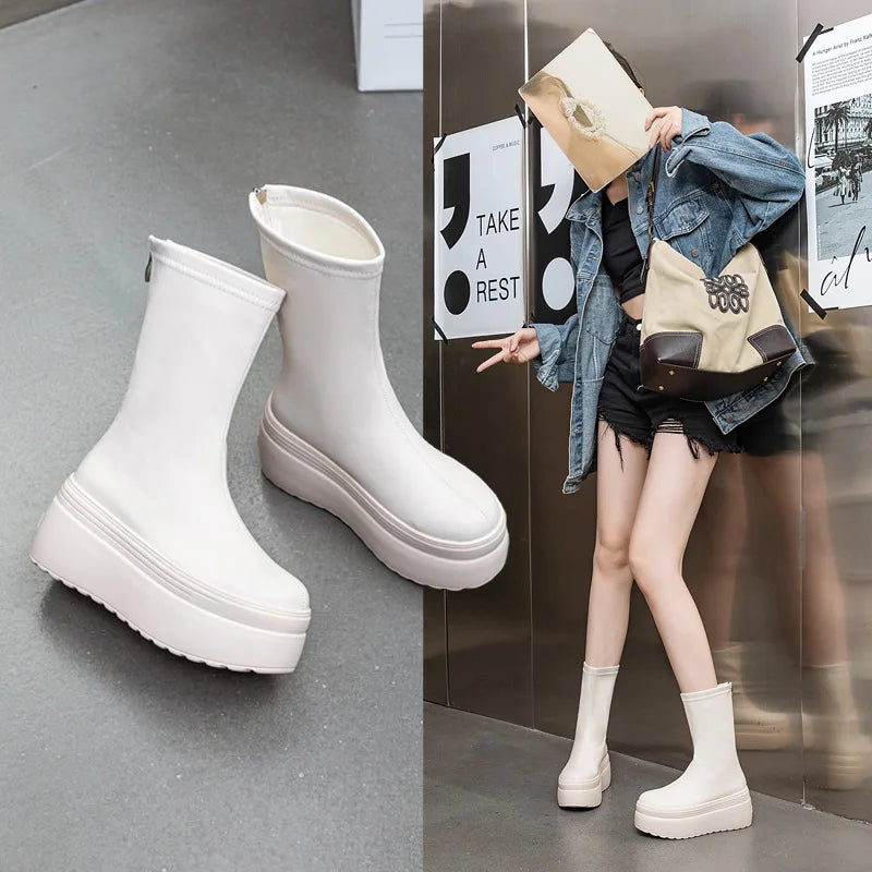 8cm Platform Slip resistant Winter Ankle Boots